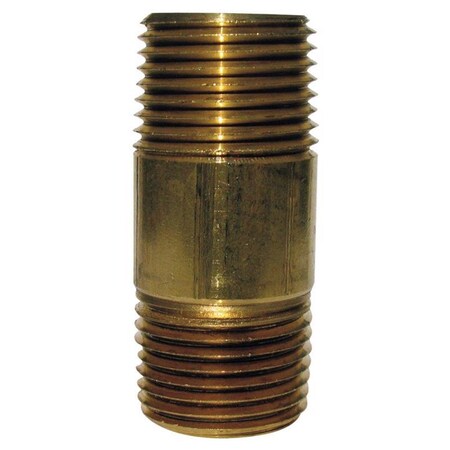 Homeplus+ ATC 1/4 in. MPT X 1/4 in. D MPT Yellow Brass Nipple 6 in. L 6JC126300201028